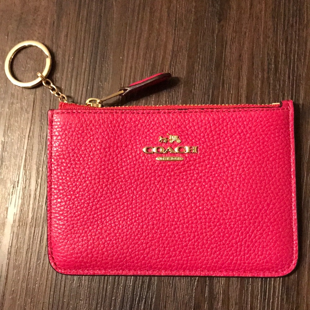 Hot Pink Coach Keychain Wallet